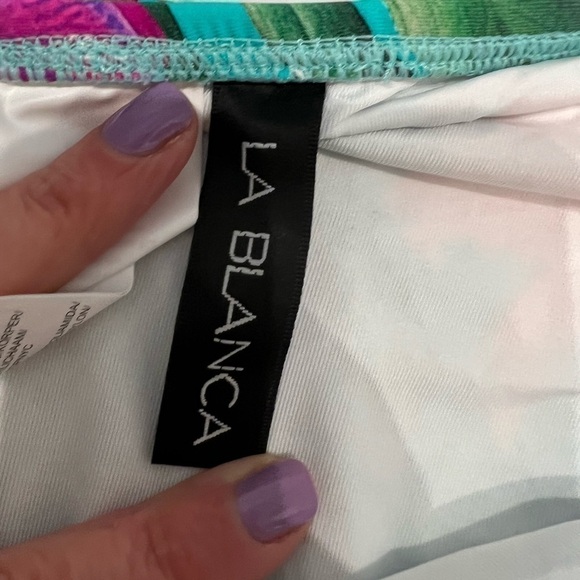 La blanca NWT tropical bikini bottom with ruched skirt size 16 - Picture 4 of 10